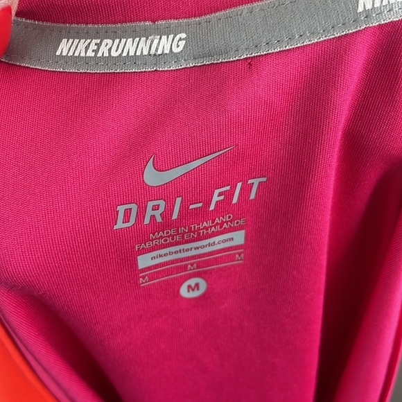 Nike Miler Running Dri-Fit Shirt Women Medium Short Sleeve Pink/Orange - Picture 10 of 13